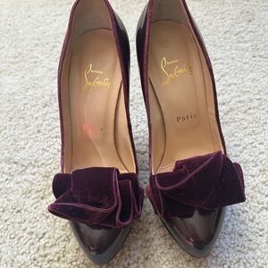 Christian Louboutin shoes suede bow very sexy. Size 37.5